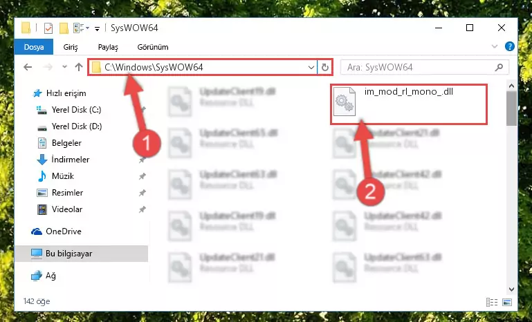 Im_mod_rl_mono_.dll kütüphanesini Windows/sysWOW64 klasörüne kopyalama