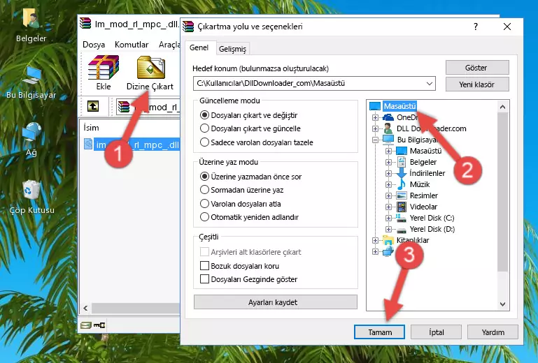 Im_mod_rl_mpc_.dll kütüphanesini Windows/System32 klasörüne yapıştırma