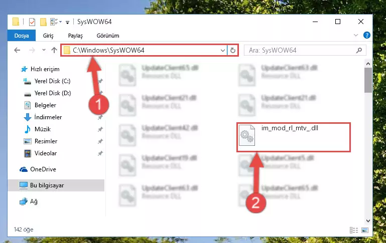 Im_mod_rl_mtv_.dll kütüphanesini Windows/sysWOW64 klasörüne yapıştırma