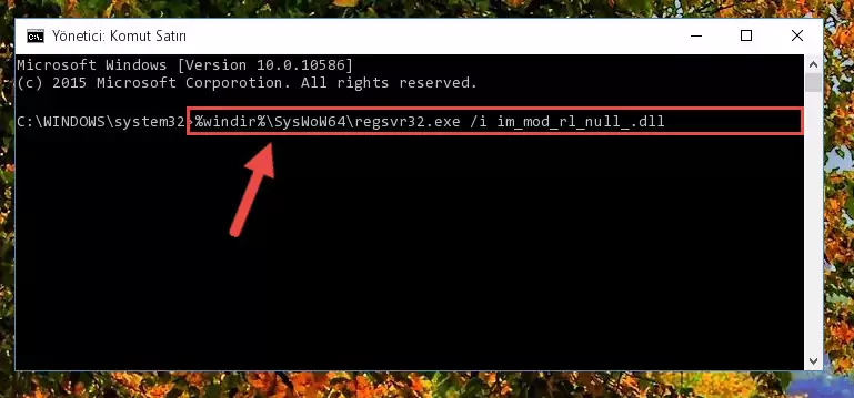 Im_mod_rl_null_.dll dosyasının hasarlı kaydını sistemden kaldırma (64 Bit için)