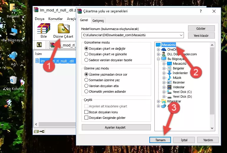 Im_mod_rl_null_.dll dosyasını Windows/System32 dizinine kopyalama