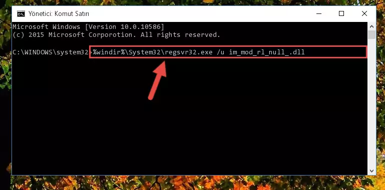 Im_mod_rl_null_.dll dosyası için yeni kayıt oluşturma