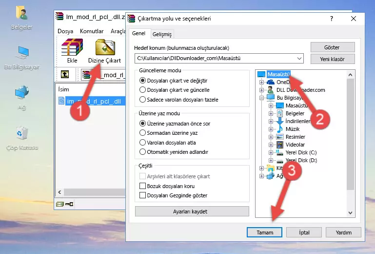 Im_mod_rl_pcl_.dll kütüphanesini Windows/System32 klasörüne kopyalama