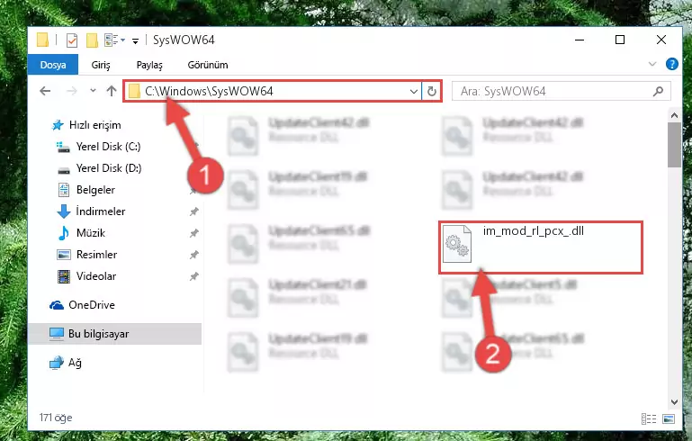 Im_mod_rl_pcx_.dll kütüphanesini Windows/sysWOW64 klasörüne kopyalama