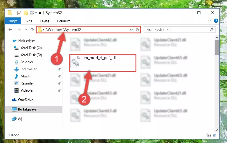 Im_mod_rl_pdf_.dll dosyasını Windows/sysWOW64 dizinine kopyalama