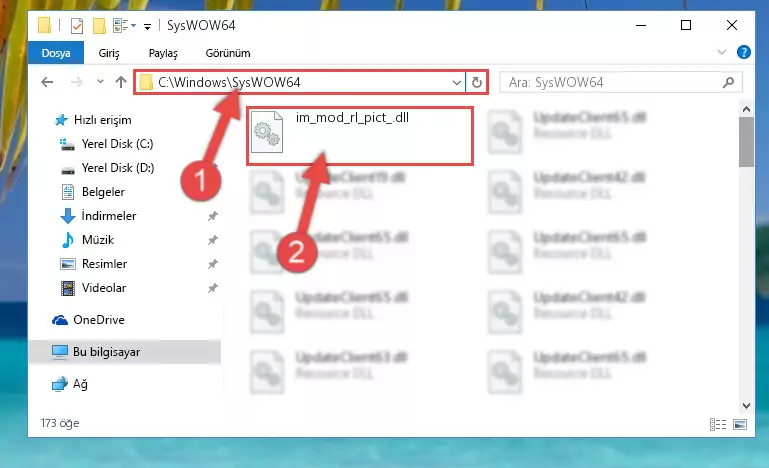 Im_mod_rl_pict_.dll dosyasını Windows/sysWOW64 dizinine yapıştırma
