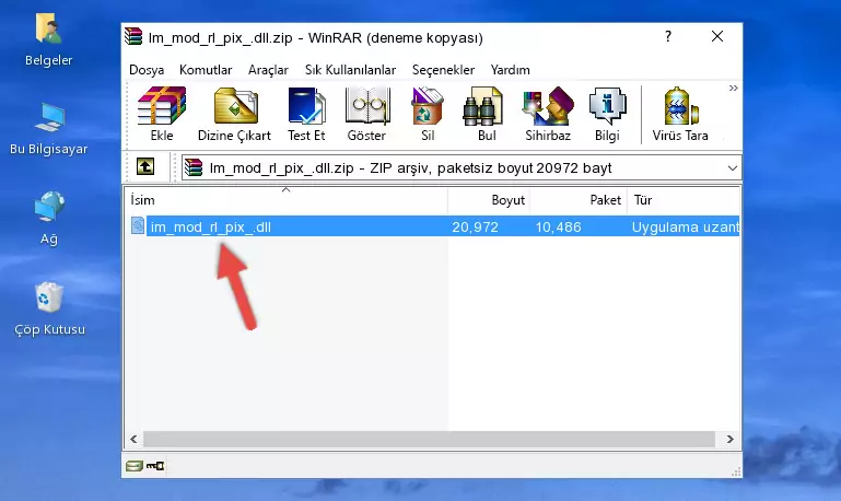 Program kurulum dizinine Im_mod_rl_pix_.dll dosyasını kopyalama.