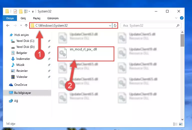 Im_mod_rl_pix_.dll dosyasını Windows/sysWOW64 dizinine kopyalama