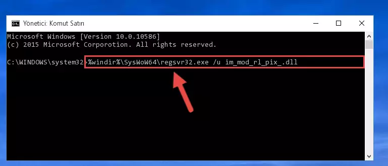 Im_mod_rl_pix_.dll dosyasını sisteme tekrar kaydetme (64 Bit için)