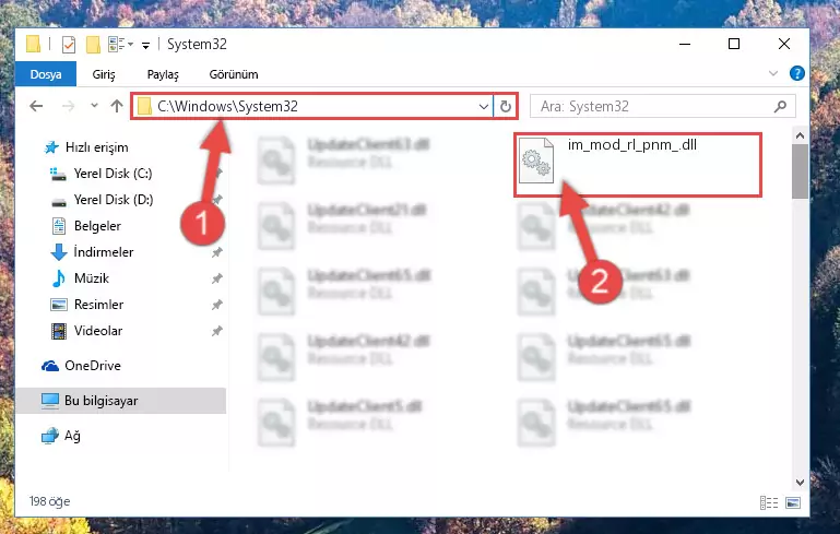 Im_mod_rl_pnm_.dll dosyasını Windows/sysWOW64 dizinine kopyalama
