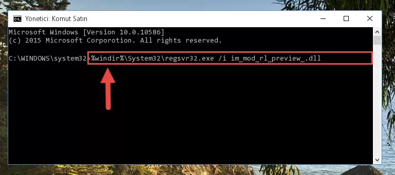 Im_mod_rl_preview_.dll dosyasını sisteme tekrar kaydetme (64 Bit için)