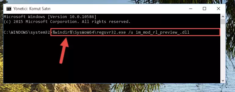 Im_mod_rl_preview_.dll dosyası için yeni kayıt oluşturma