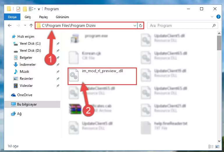 Im_mod_rl_preview_.dll dosyasının sorunlu kaydını Regedit'den kaldırma (64 Bit için)