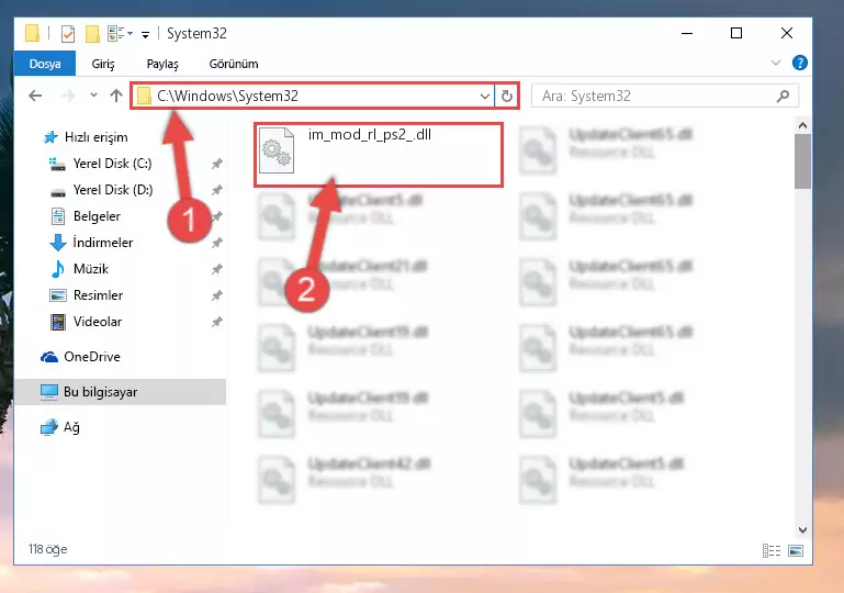 Im_mod_rl_ps2_.dll dosyasını Windows/System32 dizinine kopyalama