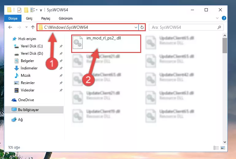 Im_mod_rl_ps2_.dll dosyasını Windows/sysWOW64 dizinine yapıştırma