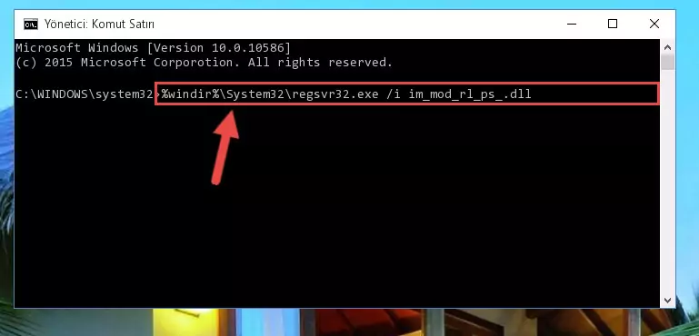 Im_mod_rl_ps_.dll dosyasını sisteme tekrar kaydetme (64 Bit için)