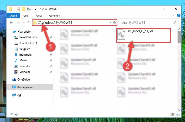 Im_mod_rl_ps_.dll dosyasını Windows/sysWOW64 dizinine kopyalama