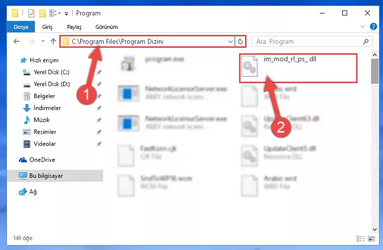 Im_mod_rl_ps_.dll dosyasının hasarlı kaydını sistemden kaldırma (64 Bit için)