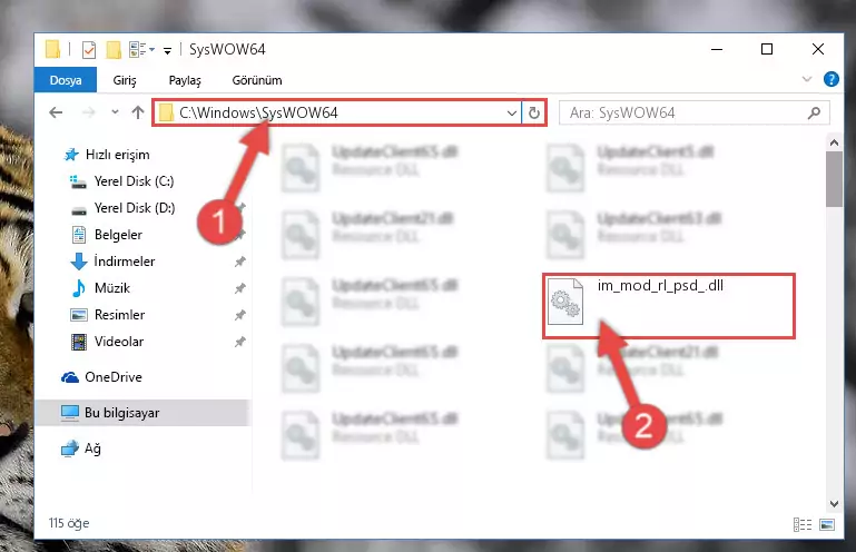 Im_mod_rl_psd_.dll dosyasını Windows/sysWOW64 dizinine kopyalama