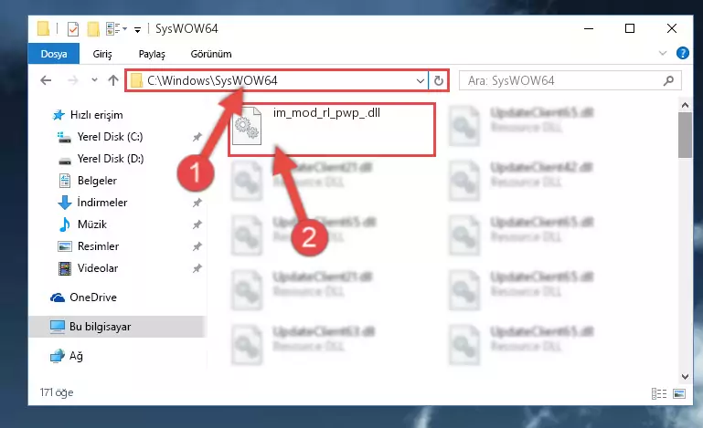 Im_mod_rl_pwp_.dll dosyasını Windows/sysWOW64 dizinine yapıştırma