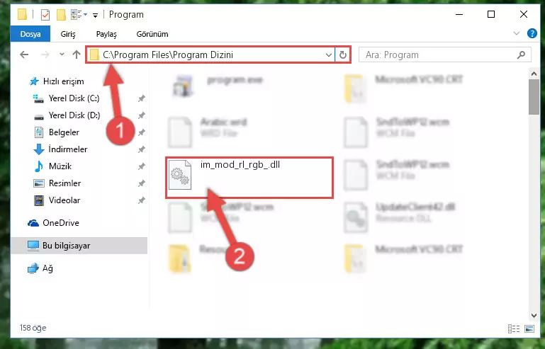 Im_mod_rl_rgb_.dll dosyasının sorunlu kaydını Regedit'den kaldırma (64 Bit için)