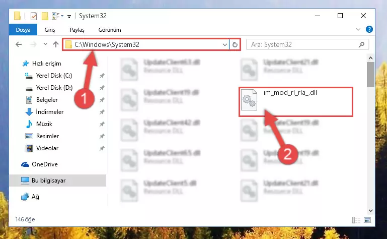 Im_mod_rl_rla_.dll dosyasını Windows/sysWOW64 dizinine kopyalama
