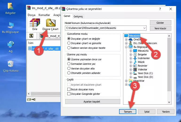 Im_mod_rl_sfw_.dll kütüphanesini Windows/System32 klasörüne kopyalama