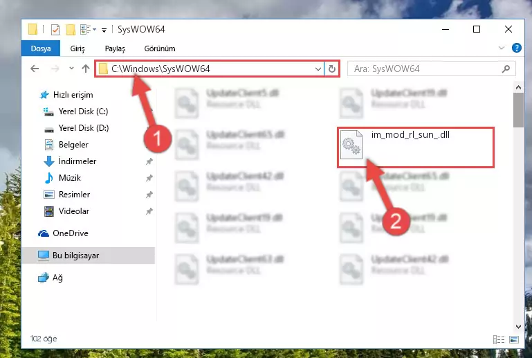 Im_mod_rl_sun_.dll dosyasını Windows/sysWOW64 dizinine kopyalama