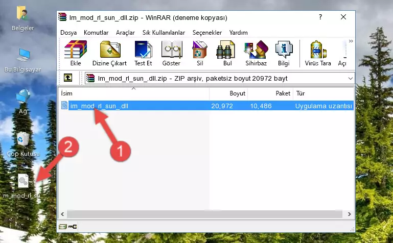 Program kurulum dizinine Im_mod_rl_sun_.dll dosyasını kopyalama.