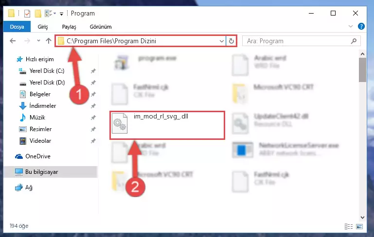 Im_mod_rl_svg_.dll kütüphanesinin bozuk kaydını Windows Kayıt Defterinden kaldırma (64 Bit için)