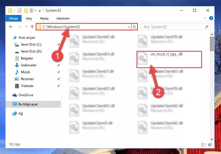 Im_mod_rl_tga_.dll dosyasını Windows/System32 dizinine yapıştırma