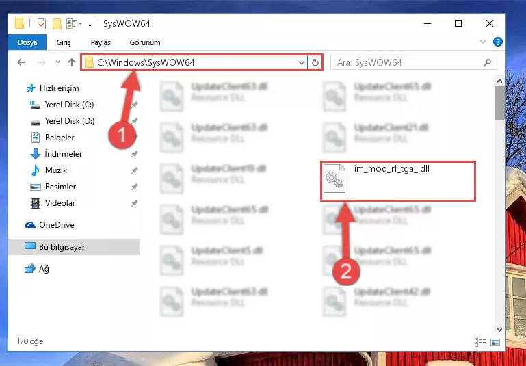 Im_mod_rl_tga_.dll dosyasını Windows/sysWOW64 dizinine yapıştırma