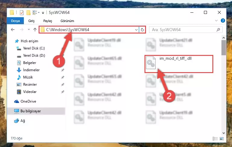 Im_mod_rl_tiff_.dll kütüphanesini Windows/sysWOW64 klasörüne kopyalama