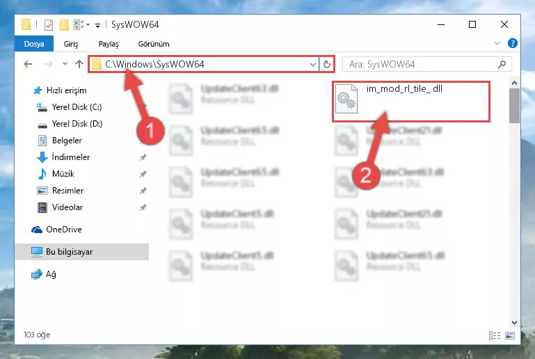 Im_mod_rl_tile_.dll dosyasını masaüstüne çıkarma