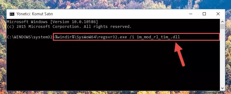 Im_mod_rl_tim_.dll dosyasının hasarlı kaydını sistemden kaldırma (64 Bit için)