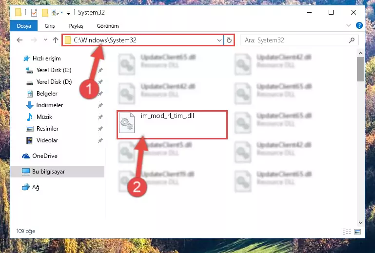 Im_mod_rl_tim_.dll dosyasını Windows/sysWOW64 dizinine yapıştırma