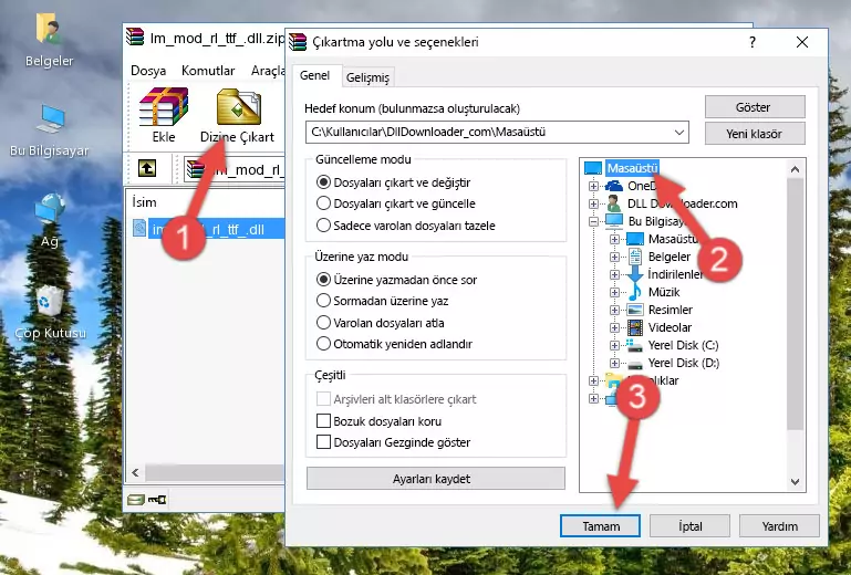 Im_mod_rl_ttf_.dll dosyasını Windows/System32 dizinine yapıştırma