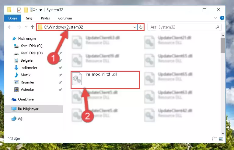 Im_mod_rl_ttf_.dll dosyasını Windows/sysWOW64 dizinine kopyalama