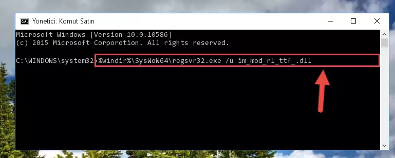 Im_mod_rl_ttf_.dll dosyasını sisteme tekrar kaydetme (64 Bit için)