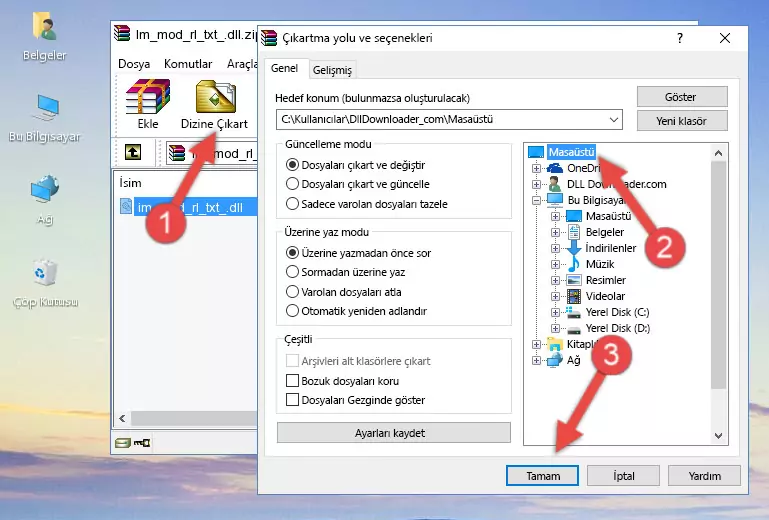 Im_mod_rl_txt_.dll kütüphanesini Windows/System32 klasörüne kopyalama