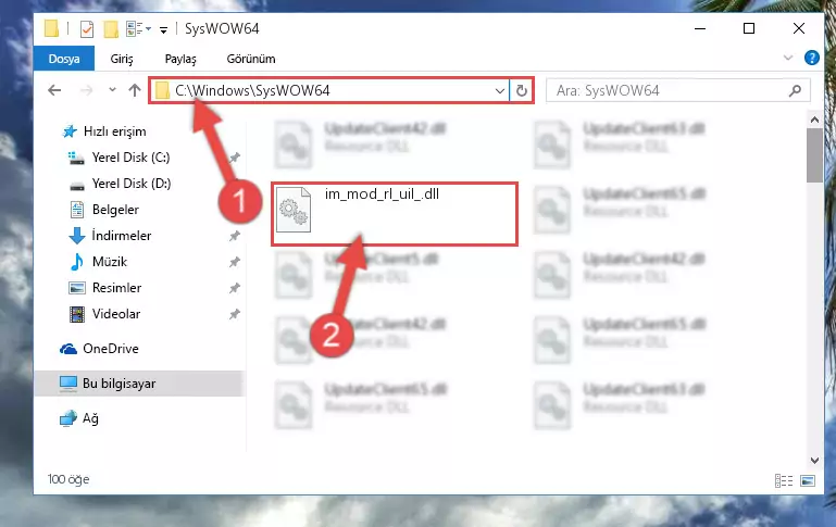 Im_mod_rl_uil_.dll kütüphanesini Windows/sysWOW64 klasörüne kopyalama