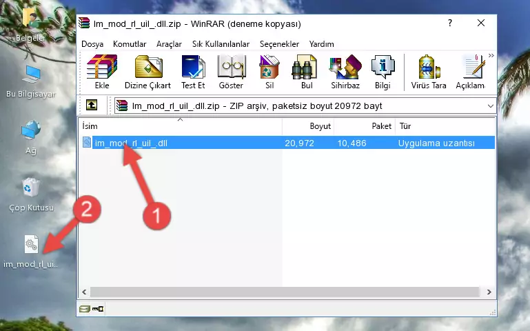 Uygulama ana klasörüne Im_mod_rl_uil_.dll kütüphanesini kopyalama.