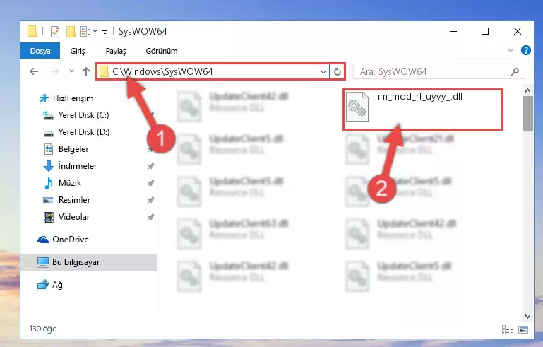 Im_mod_rl_uyvy_.dll dosyasını Windows/sysWOW64 dizinine kopyalama