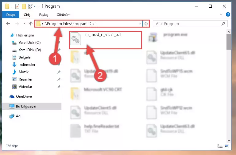 Im_mod_rl_vicar_.dll dosyasının sorunlu kaydını Regedit'den kaldırma (64 Bit için)