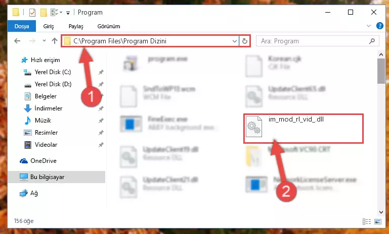Im_mod_rl_vid_.dll dosyasının bozuk kaydını Windows Kayıt Defterinden kaldırma (64 Bit için)