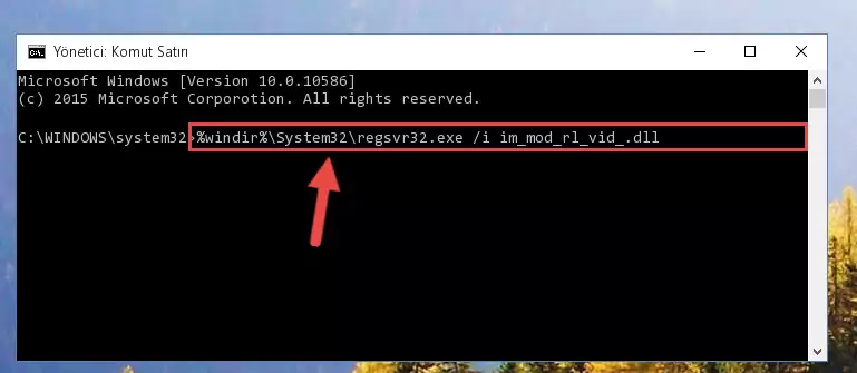 Im_mod_rl_vid_.dll dosyasını sisteme tekrar kaydetme (64 Bit için)