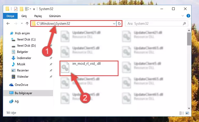 Im_mod_rl_vid_.dll dosyasını Windows/System32 dizinine kopyalama