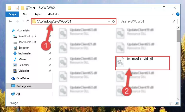 Im_mod_rl_vid_.dll dosyasını Windows/sysWOW64 dizinine yapıştırma