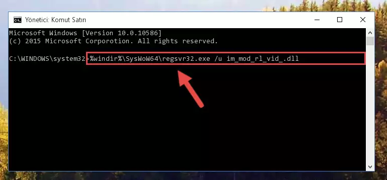 Im_mod_rl_vid_.dll dosyasını sisteme tekrar kaydetme