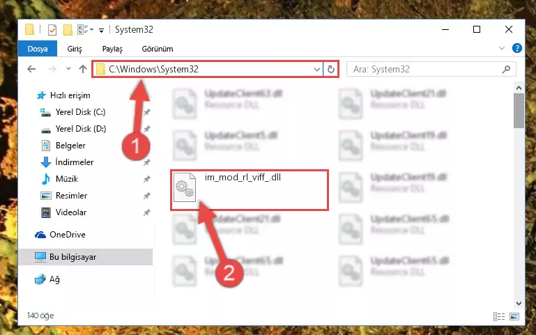 Im_mod_rl_viff_.dll dosyasını Windows/sysWOW64 dizinine yapıştırma